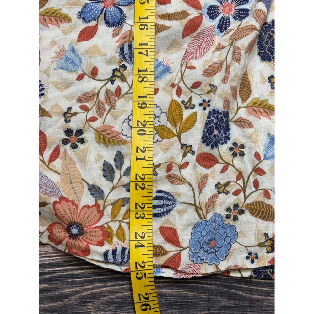 Old Navy Womens XL Floral Sleeveless Ruffle Blouse V-Neck Cotton Rayon Top - Picture 5 of 13